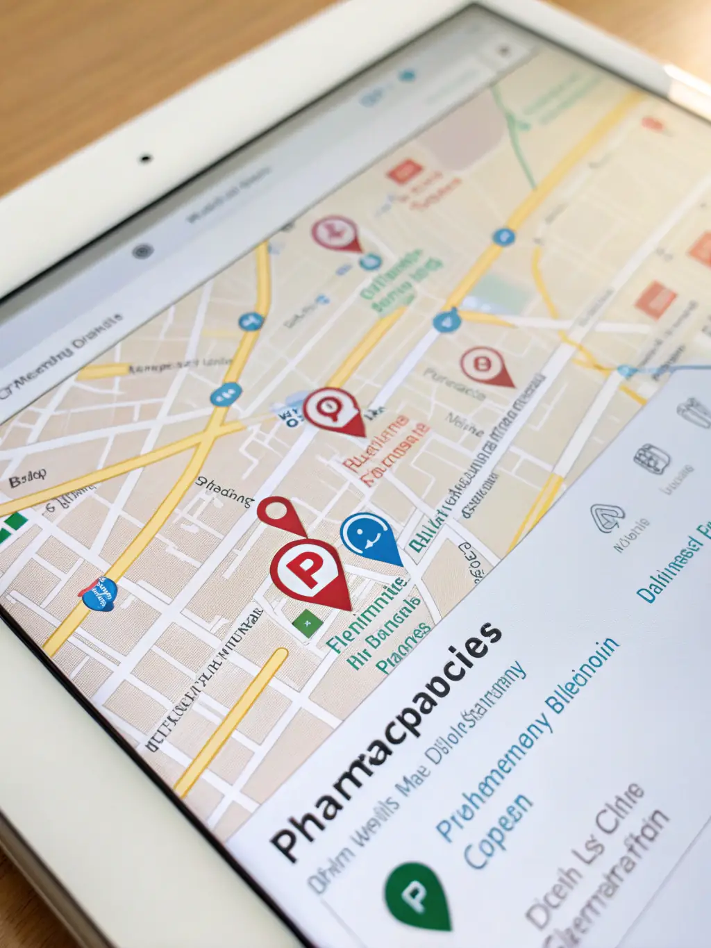 A map showing a cluster of pharmacies in a specific ZIP code, highlighting the increased visibility SaguaroRx provides.